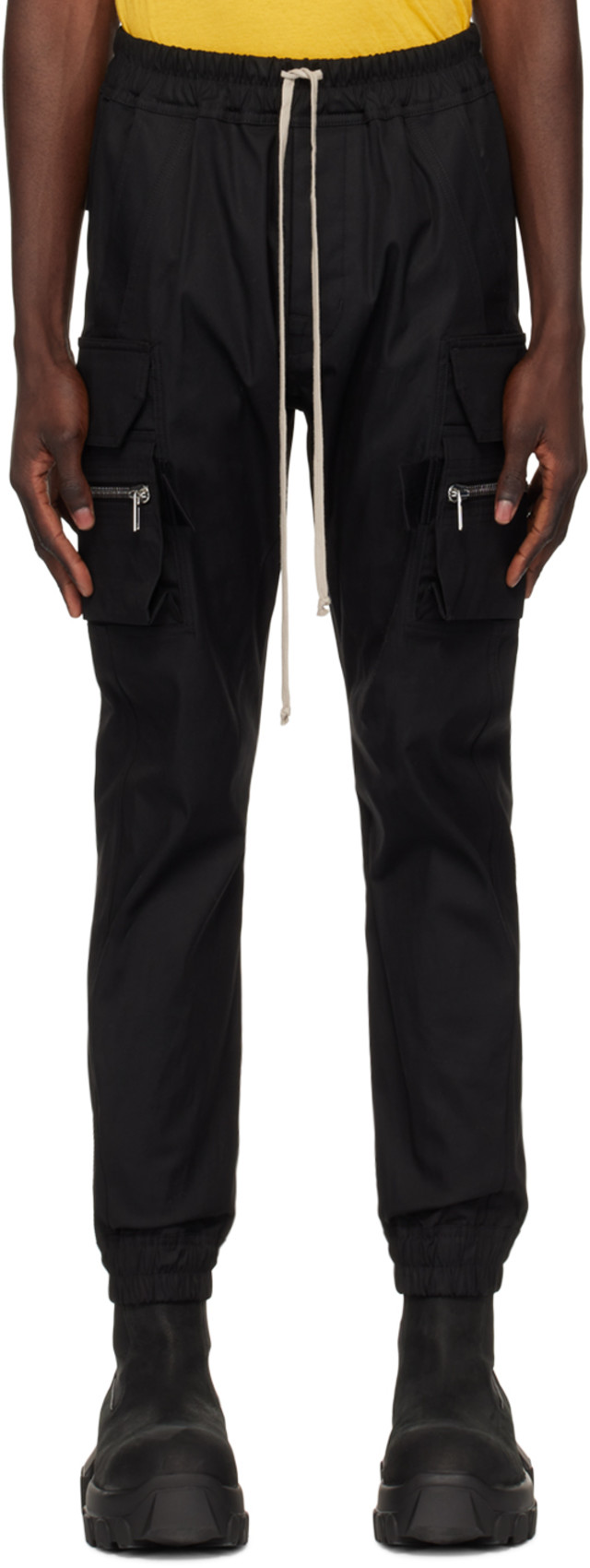 パンツ Rick Owens Porterville Mastodon Rick Owens: Black Porterville Mastodon Cargo Pants | SSENSE