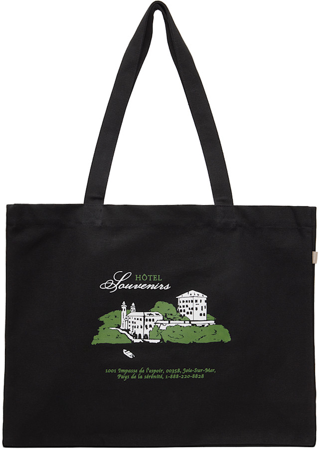 A.P.C.: Black JJJJound Edition 'Hôtel Souvenirs' Tote | SSENSE
