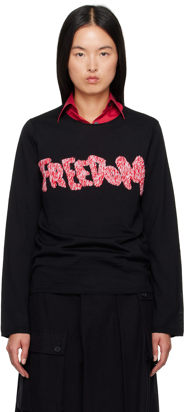 Comme des Garçons Shirt: ブラック Freedom プルオーバー | SSENSE 日本