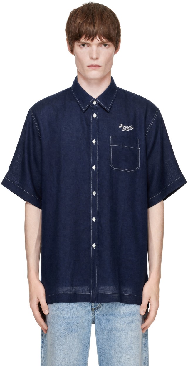 Givenchy: ネイビー 'Givenchy 1952' シャツ | SSENSE 日本