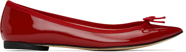 Repetto: Red Brigitte Pointy Toe Ballerina Flats | SSENSE