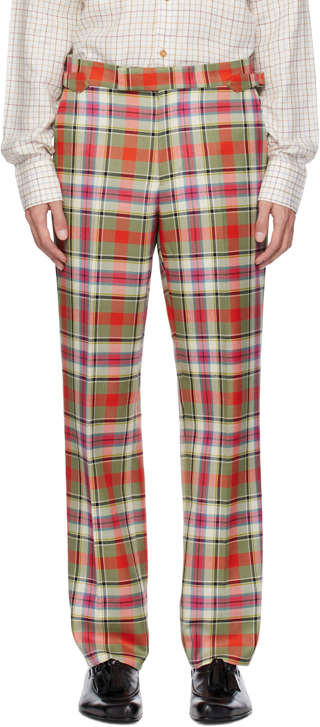 Vivienne Westwood: Green & Red Sang Trousers | SSENSE