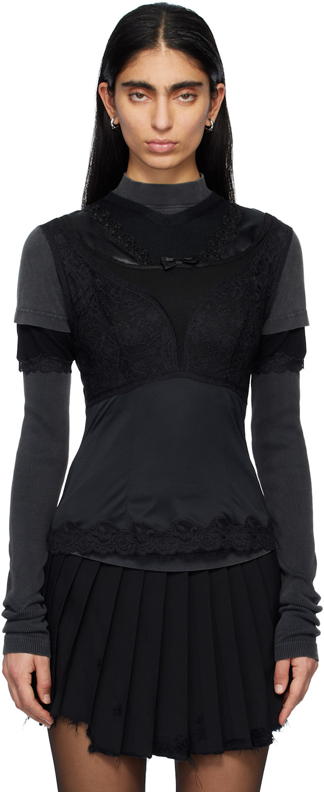 Balenciaga: Black Layered Top | SSENSE