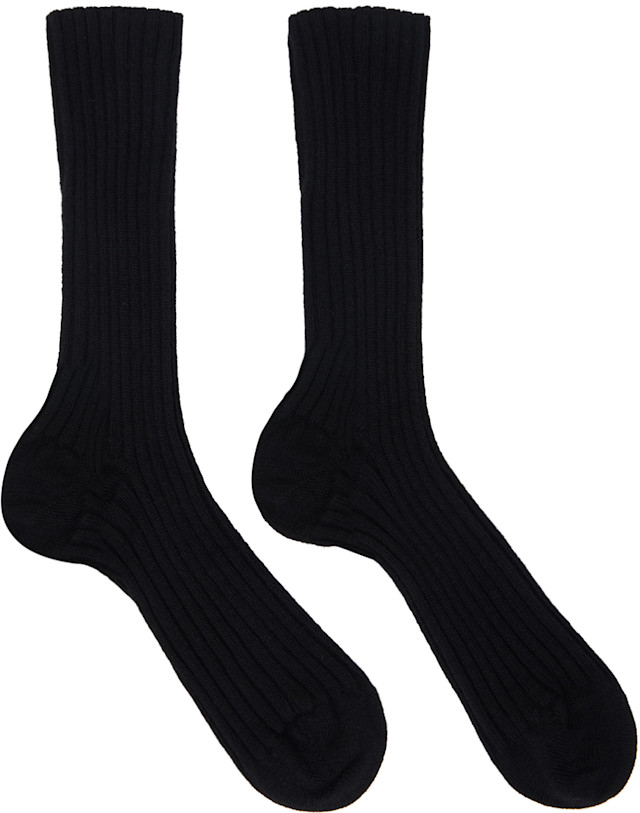 新品未使用★THE ROW sock 36 The Row: Black Calf Socks | SSENSE