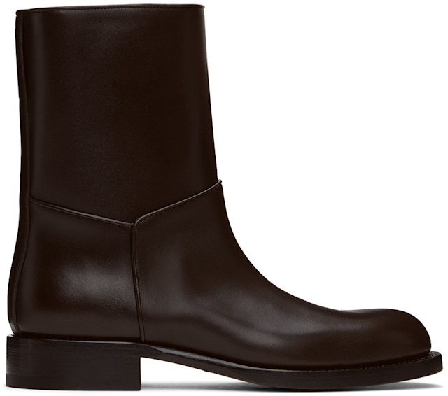 The Row: Brown Nobilis Boots | SSENSE