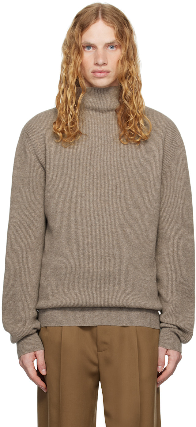 トップス the row delsie wool knit mens L size Delsie Mock Neck Top Black – The Row