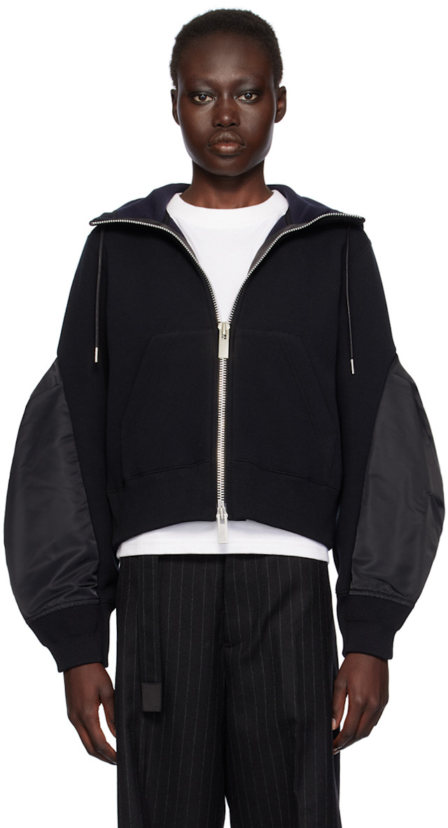Sweat Sponge サカイ Hoodie Hoodie/スポンジ Sweat Sponge (サカイ) 中古・古着通販】sacai パーカー ドッキング ニット ジャケット・アウター