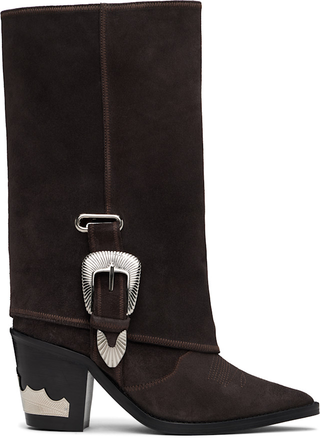 Toga Pulla: SSENSE Exclusive Brown Western Style Boots | SSENSE