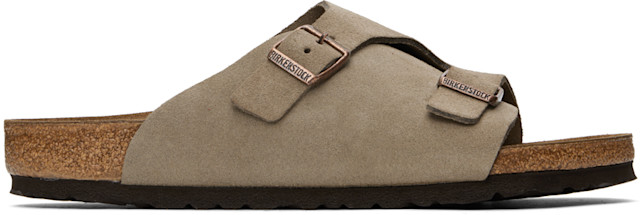 Birkenstock: Taupe Regular Zürich Sandals | SSENSE