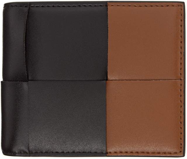 Bottega Veneta: Black & Brown Cassette Bi-Fold Wallet | SSENSE