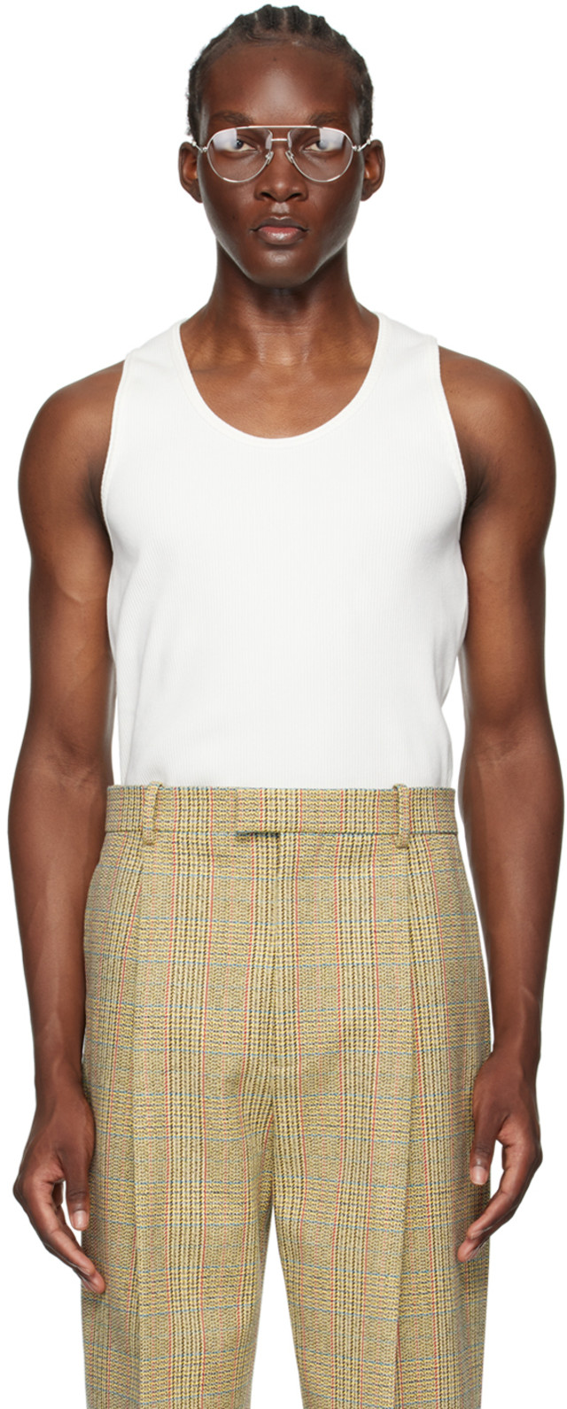 Bottega Veneta: Off-White Rib Tank Top | SSENSE