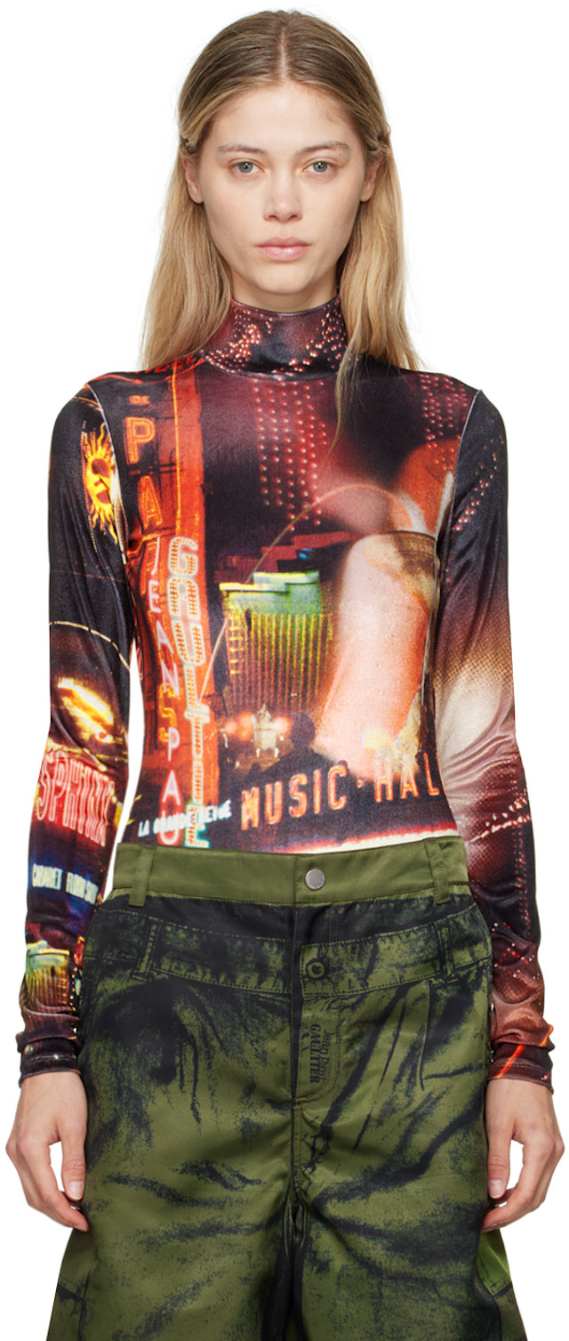 Jean Paul Gaultier: Black & Red 'The Velvet Pigalle' Bodysuit | SSENSE
