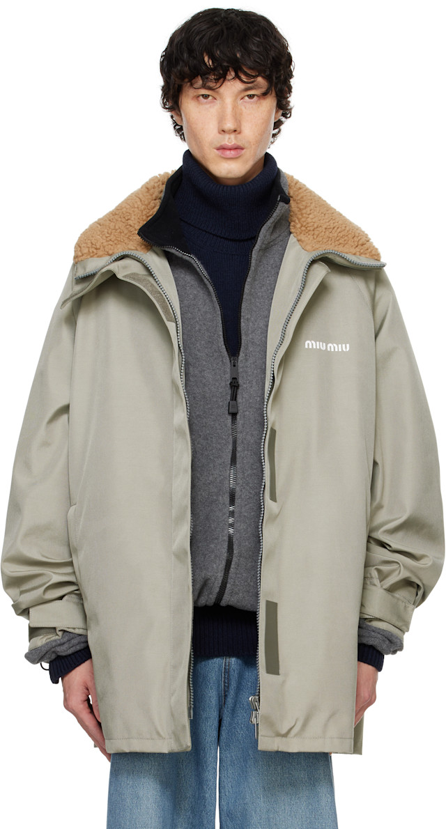 【美品】soyy. N.D.B nylon detaching blouson Miu Miu: Gray Cordura Blouson Jacket | SSENSE Canada
