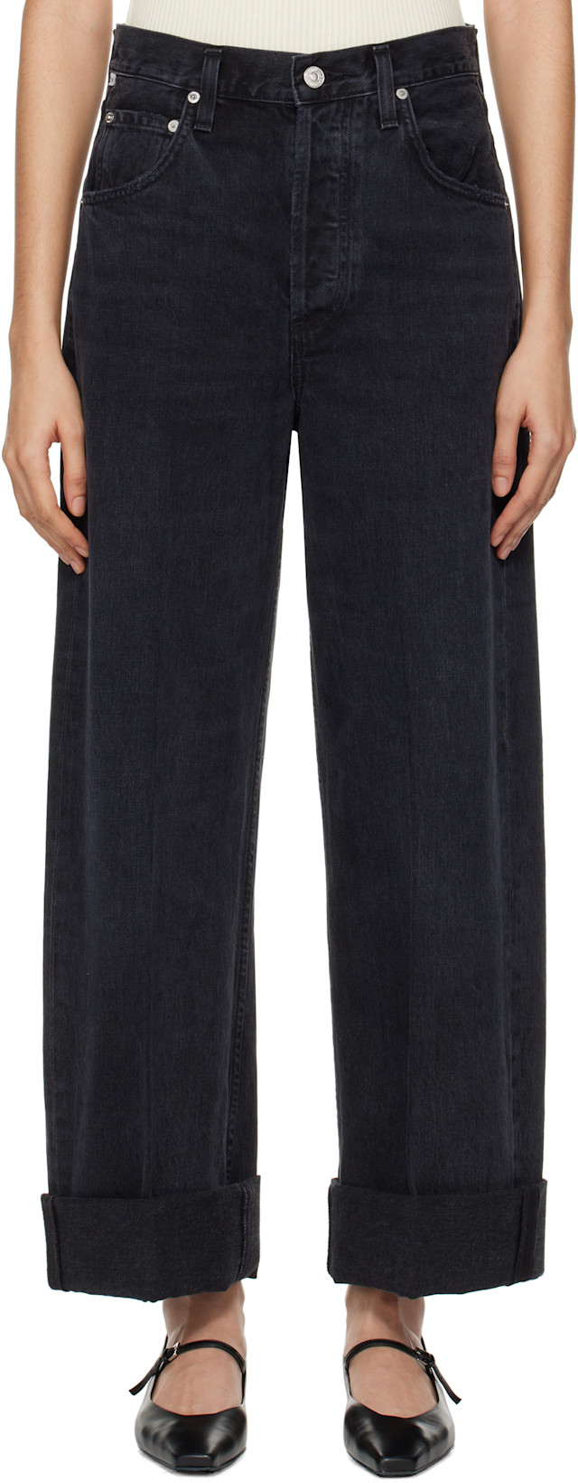 Citizens of Humanity: Black Ayla Baggy Jeans | SSENSE