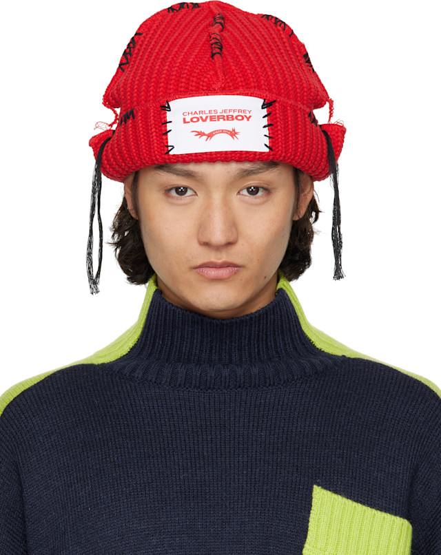 Charles Jeffrey LOVERBOY: SSENSE Exclusive Red Carolean Beanie
