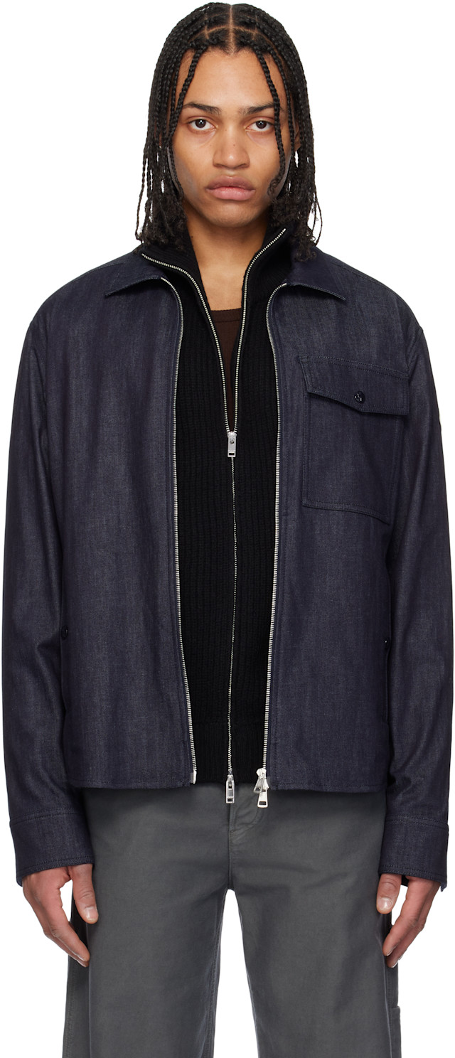 MONCLER モンクレール デニムブルゾン サイズ12(152cm) Moncler: Blue Long Sleeve Zip-Up Denim Jacket | SSENSE
