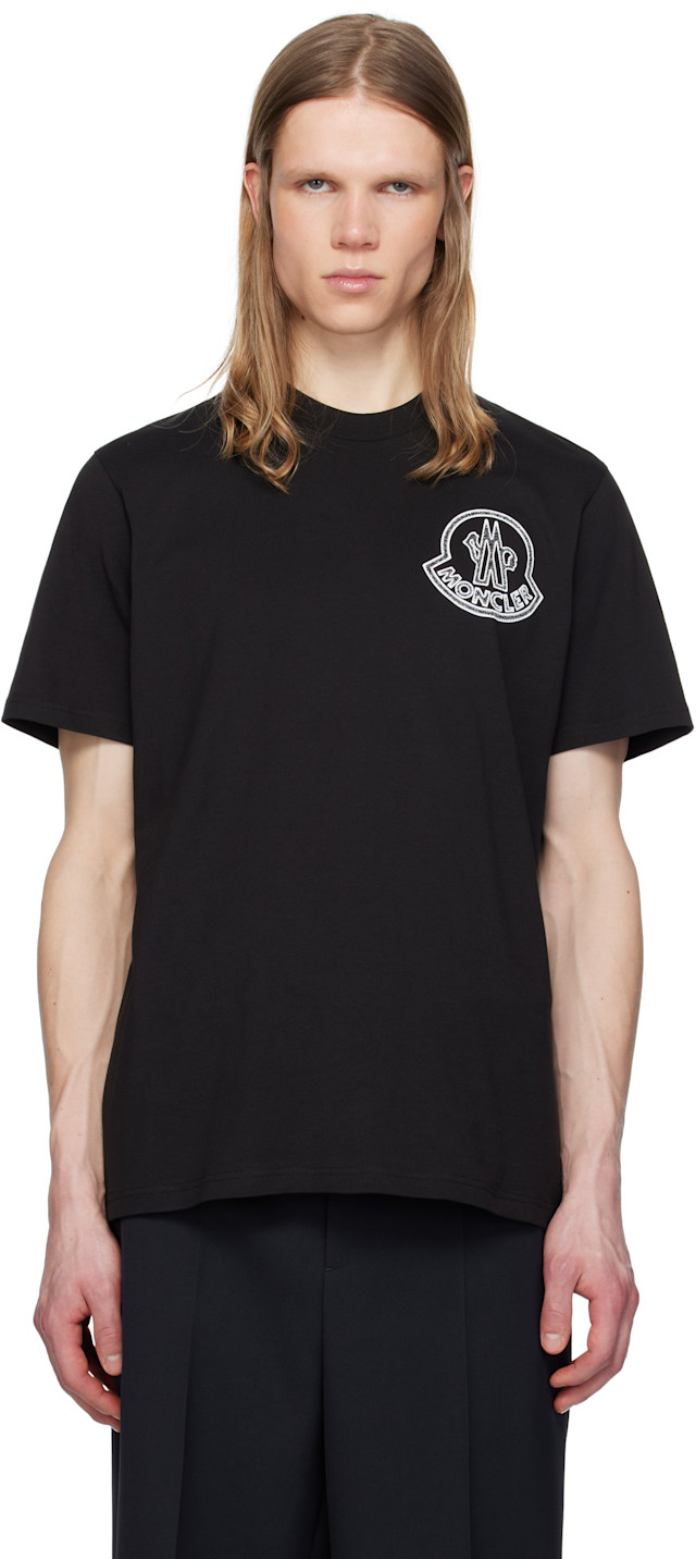 Moncler: Black Archivio Creativo T-shirt | SSENSE