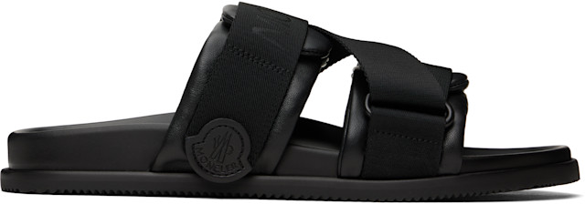 ゆ*こ様 新品未使用 MONCLER ブラック サンダル 40 【56b1529 Moncler: ブラック Mon Summer サンダル | SSENSE 日本