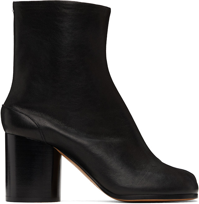 Maison Margiela 足袋 Tabi boots 38 Maison Margiela: Black Tabi Ankle Boots | SSENSE