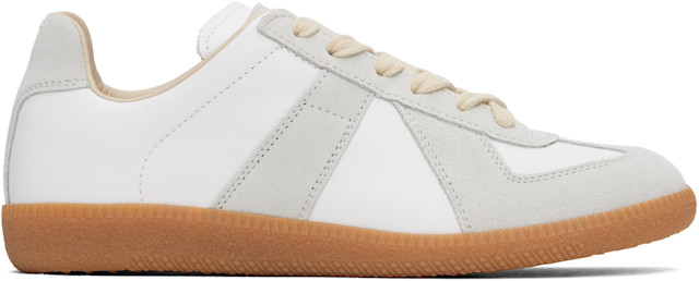 Maison Margiela: White & Gray Replica Sneakers | SSENSE Canada