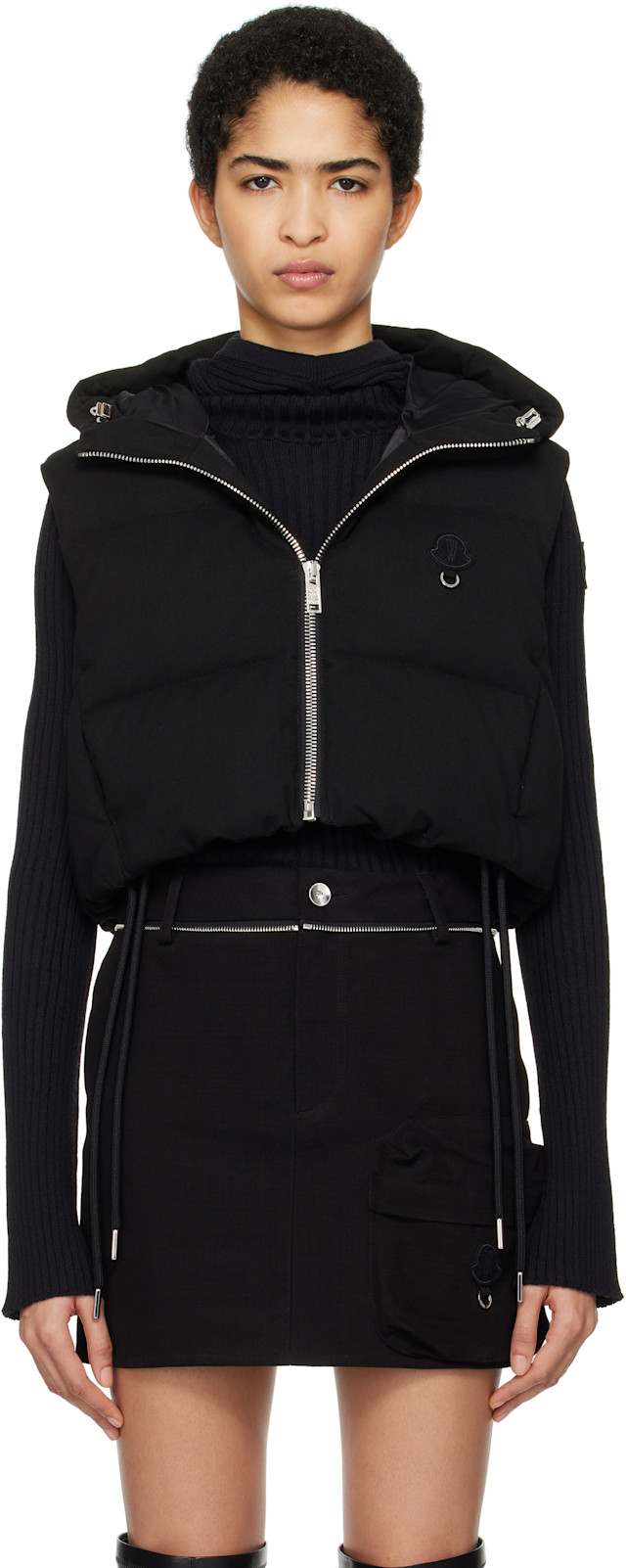 Moncler Genius: Moncler x Willow Smith Black Alexi Down Vest | SSENSE