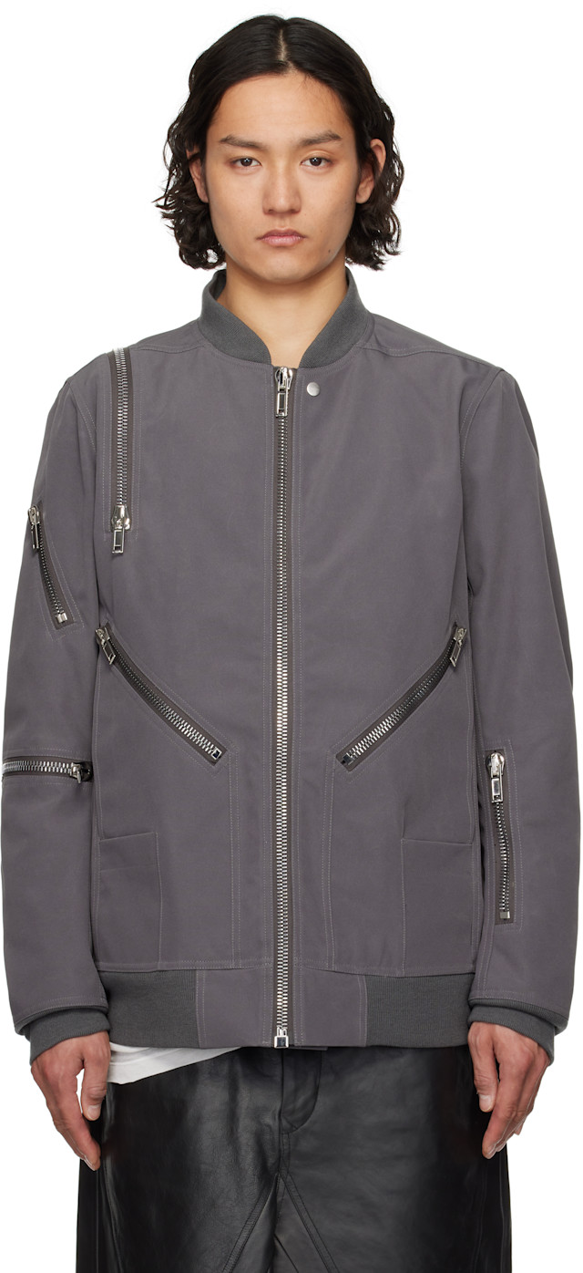 Rick Owens: グレー Hollywood Jumbo Headon フライトジャケット