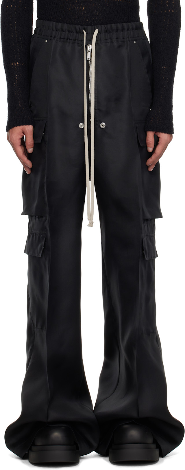 rickowens cargobelas サイズ44 Rick Owens: Black Hollywood Cargobelas Cargo Pants | SSENSE Canada