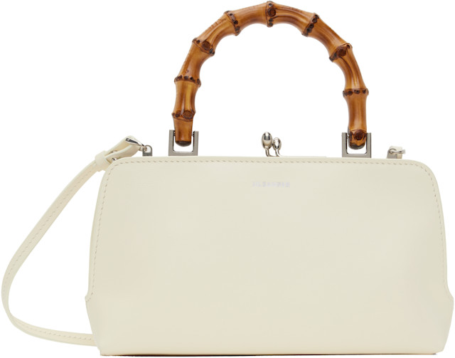 良品 JIL SANDER 2wayバッグ アコーディオン ホワイト系 f417 Jil Sander: Off-White Goji Bamboo Mini Bag | SSENSE Denmark