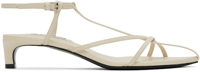 Jil Sander: Off-White High Heeled Sandals | SSENSE