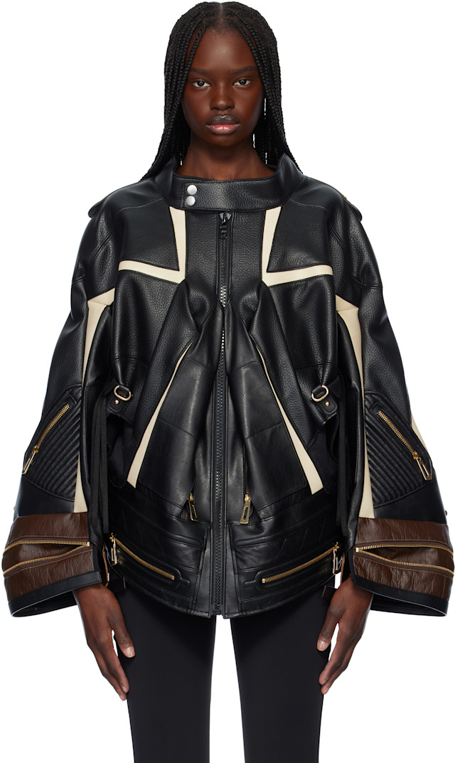Junya Watanabe: Black Komine Protector Faux-Leather Jacket
