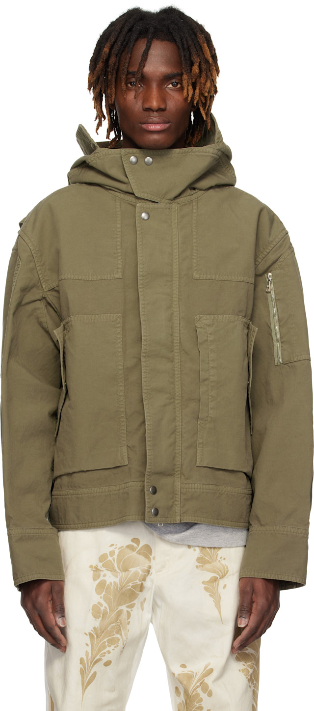 Dries Van Noten: Khaki Flap Pocket Jacket | SSENSE Canada