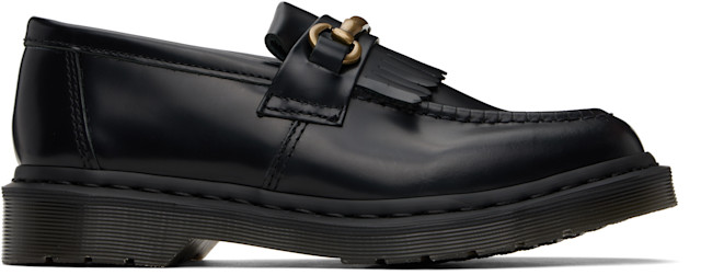Dr. Martens: Black Adrian Snaffle Smooth Leather Kiltie Loafers