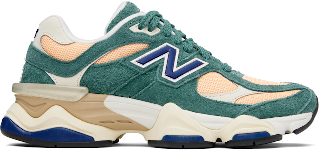 SNUPER セルカ てうん&すひょん New Balance: Green & Orange 9060 Sneakers | SSENSE Canada