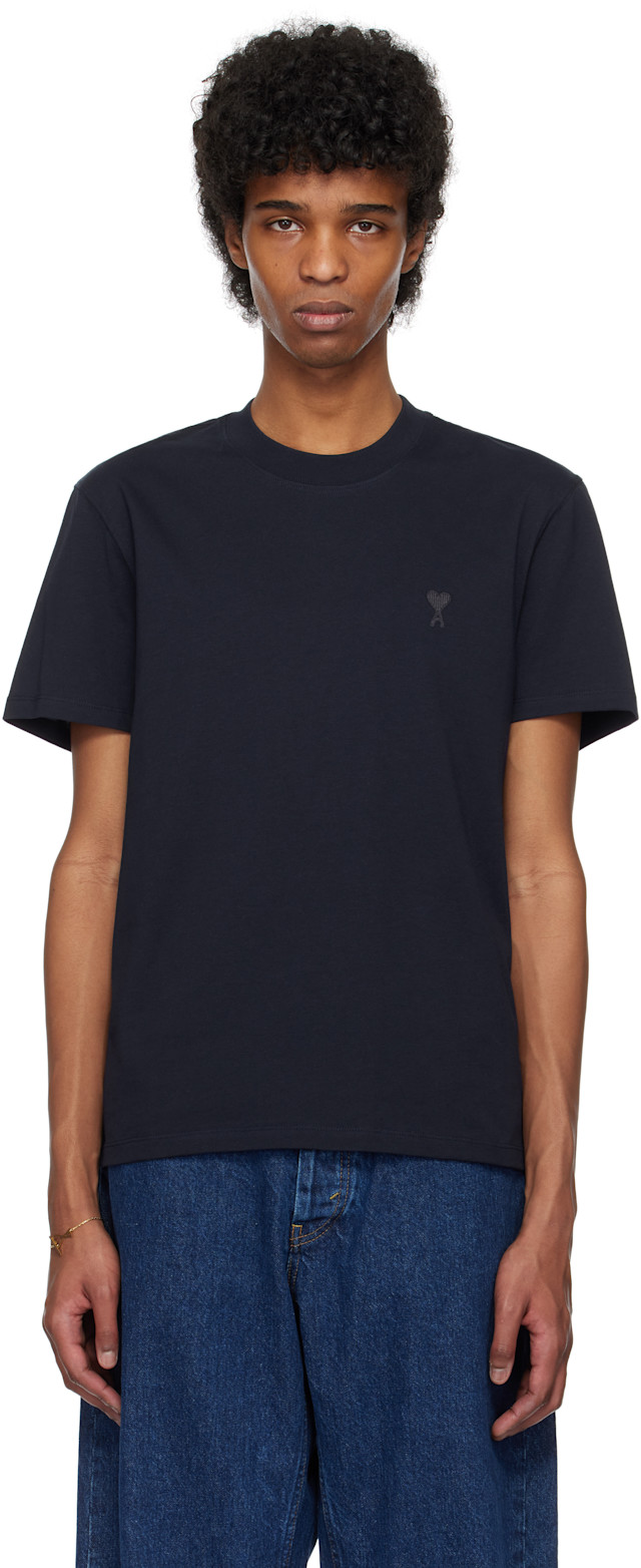 AMI PARIS Tシャツ xxs ネイビー Night Blue Ami De Coeur T-Shirt | AMI PARIS