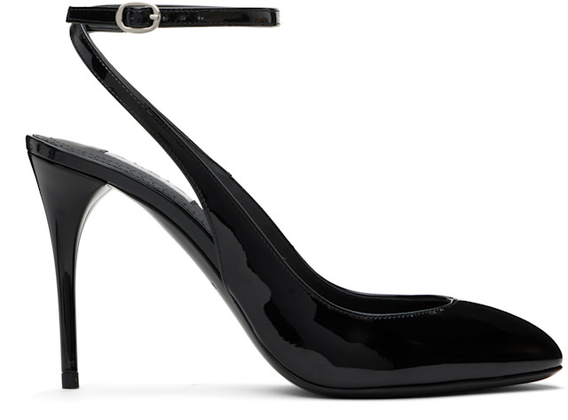 ALAÏA: ブラック 90 パテントカーフスキン スリングバックヒール