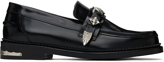 TOGA Virilis Black　43 Toga Virilis: Black Metal Loafers | SSENSE