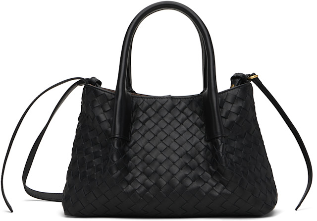 Bottega Veneta: Black Small Pinacoteca Bag | SSENSE