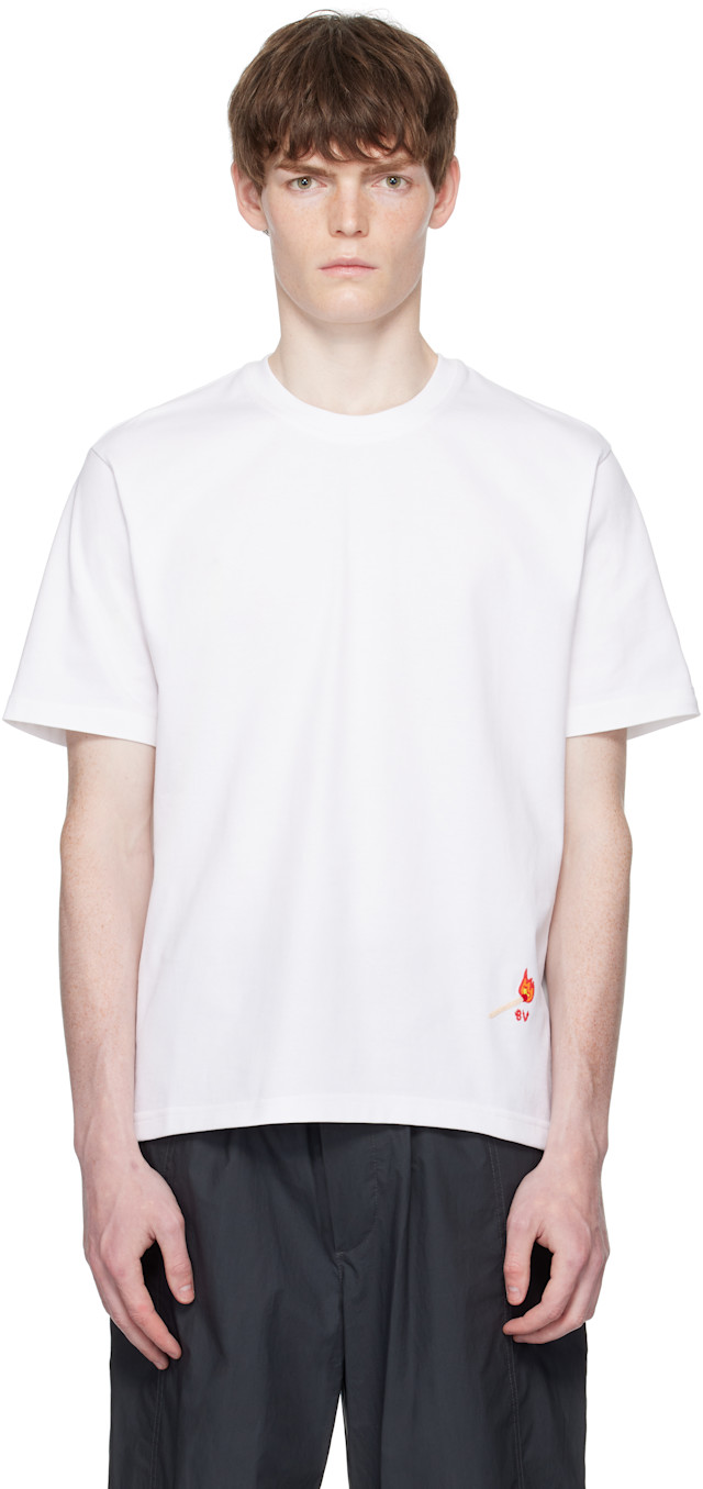 Bottega Veneta: White Cotton Jersey T-shirt | SSENSE