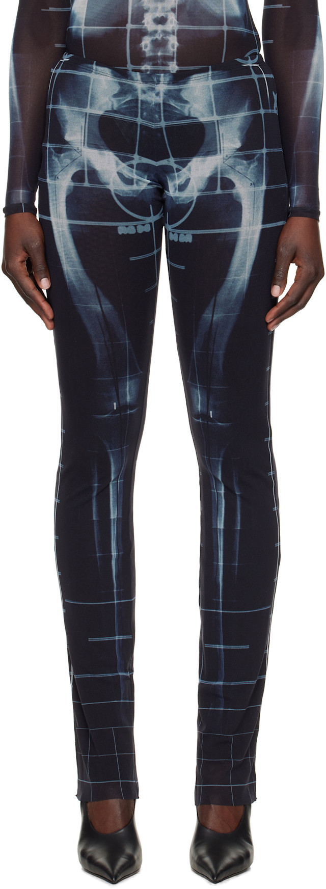 Jean Paul Gaultier: Black & Blue 'The Squeletor' Lounge Pants | SSENSE