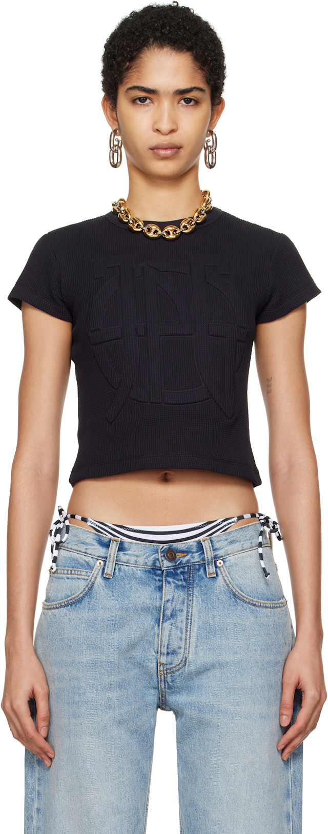 Jean Paul Gaultier: Black 'The JPG' T-shirt | SSENSE