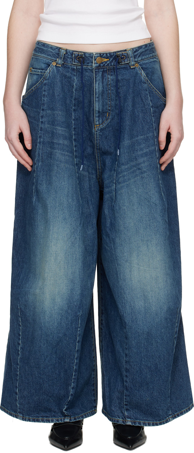 NEEDLES: Navy H.D. Buggy Jeans | SSENSE