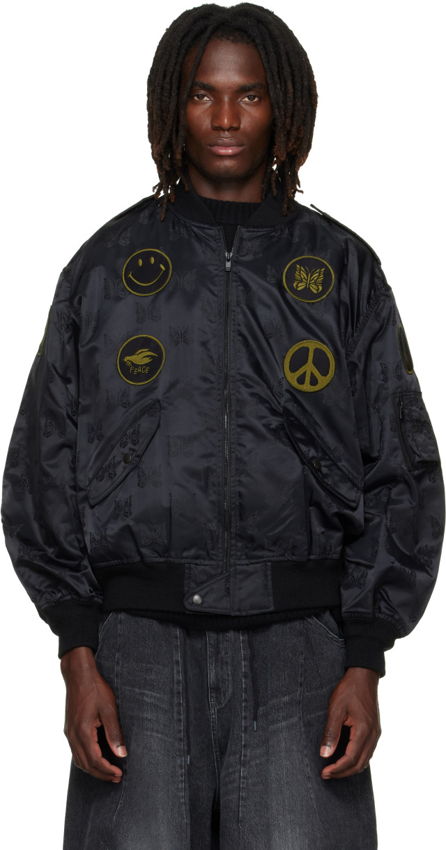 NEEDLES: Black L2-B Bomber Jacket | SSENSE