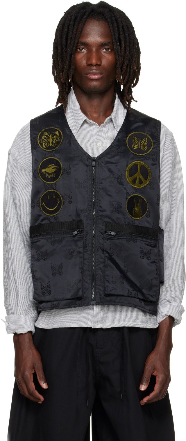 NEEDLES: ブラック Papillon Jacquard Radio ベスト | SSENSE 日本