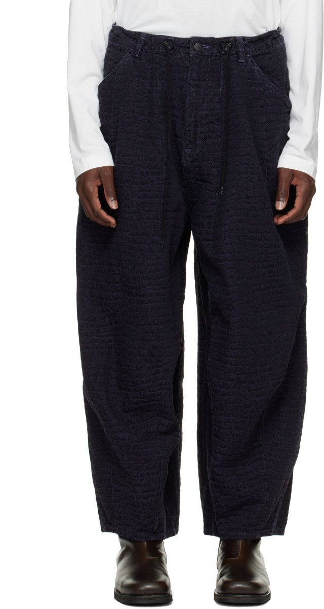 NEEDLES: ブラック Crocodile Jacquard H.D. ペインターパンツ