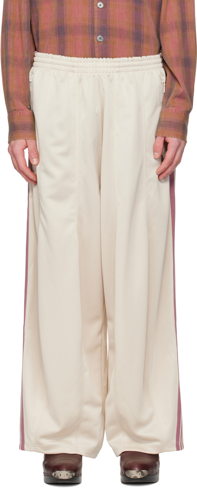 【値下げ】Needles H.D. Pant-BDU Off White NEEDLES: Off-White H.D. Track Pants | SSENSE