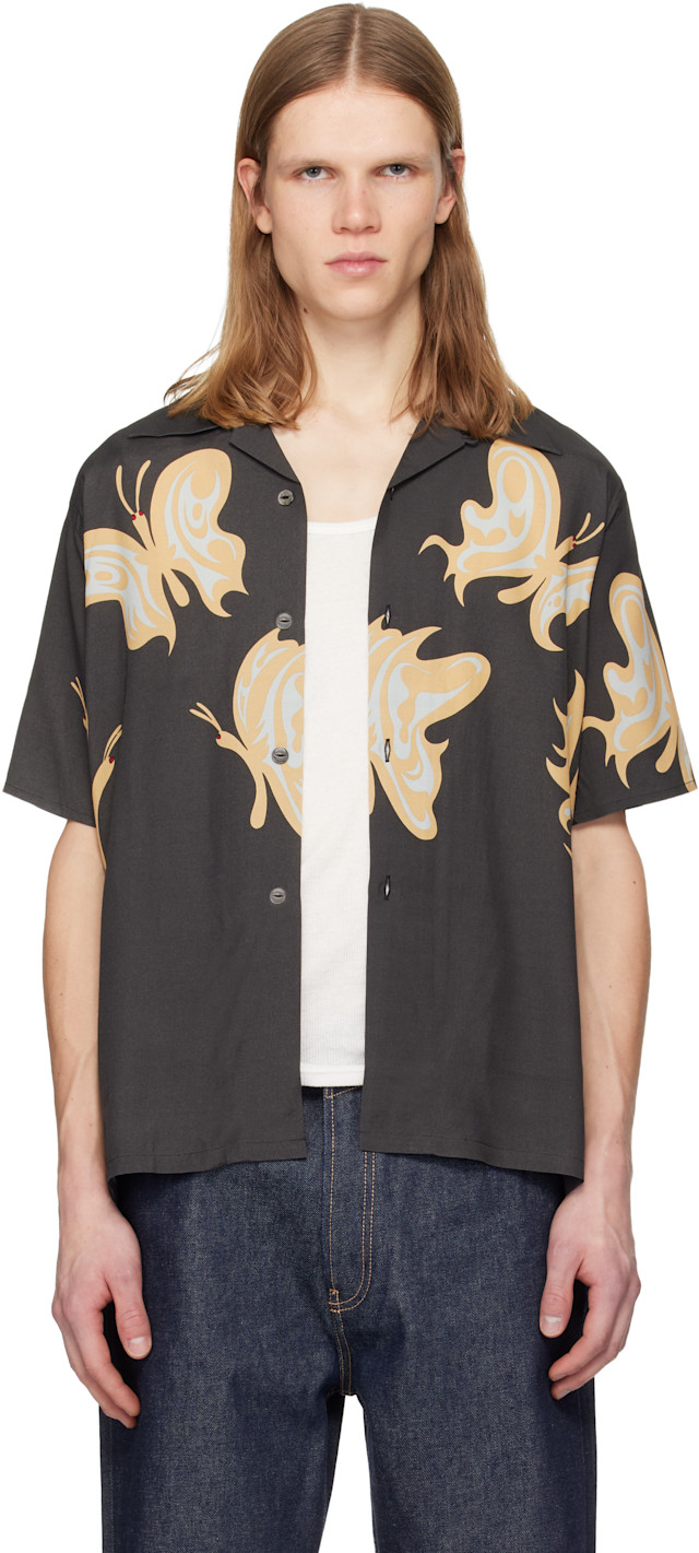 NEEDLES: Black Kae Tanaka Edition S/S One-Up Shirt | SSENSE
