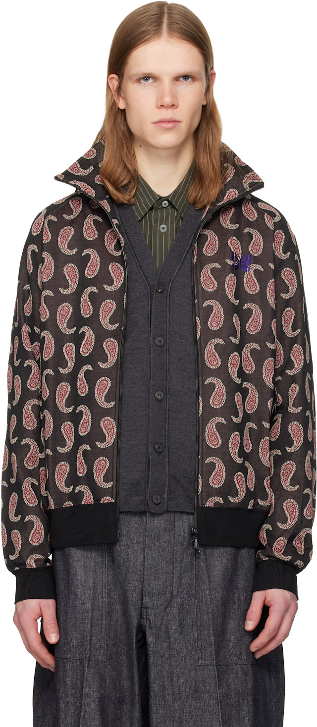 定価64900円 22AW NEEDLES 立体ペイズリー織り　ジャケット　M NEEDLES: ブラック＆レッド ペイズリー トラックジャケット | SSENSE 日本