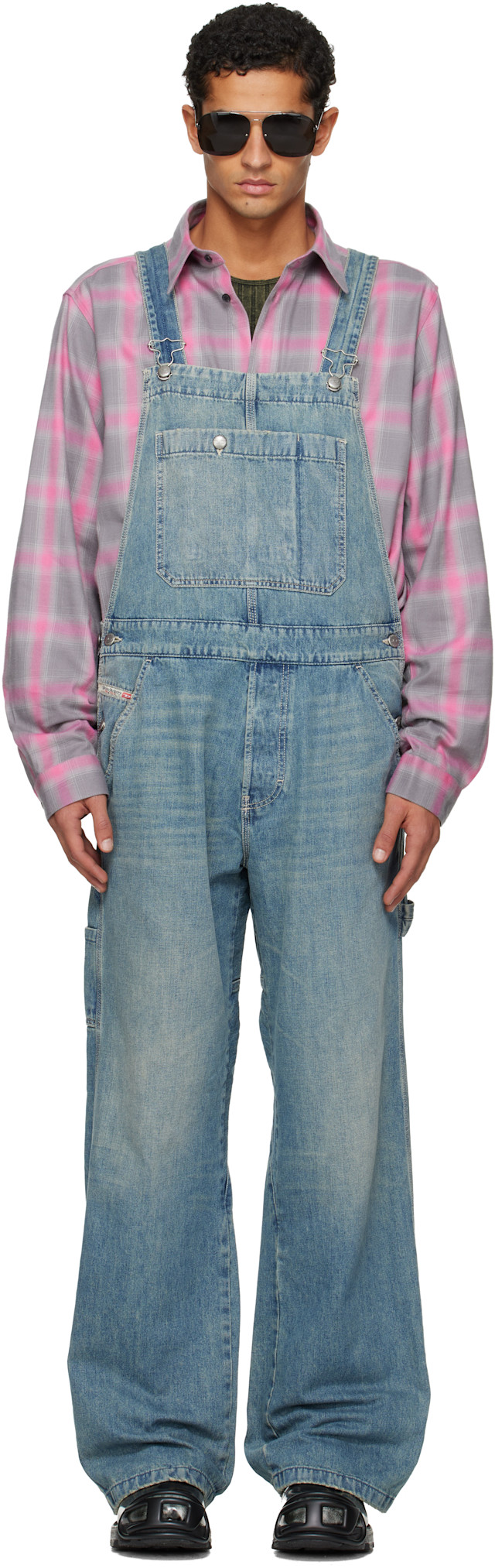 Diesel: Blue D-Framu-U Denim Overalls | SSENSE Canada
