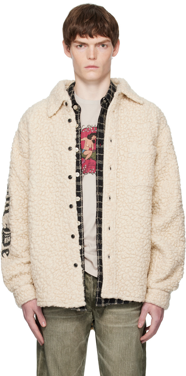 COÛT DE LA LIBERTÉ: Off-White Tommy Sherpa Embellished Wool