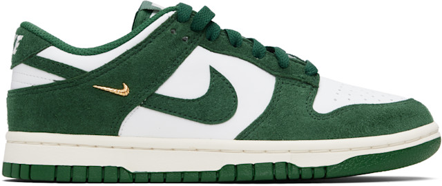 Nike Dunk Low ホワイト/グリーン　特別価格 Nike: ホワイト＆グリーン Dunk Low スニーカー | SSENSE 日本